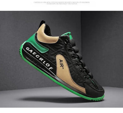 Men's Casual Sports Shoes Breathable Comfortable Flat Heel Low Cut Lace up Leather Upgraded Version of the Classic AGAM Shoe