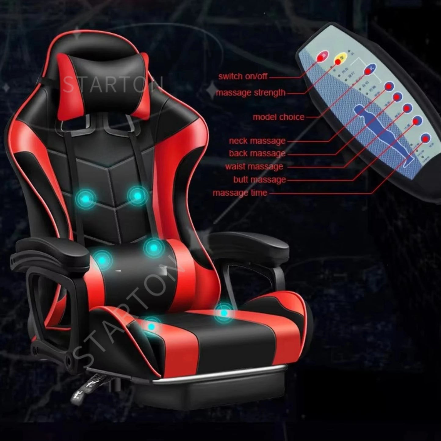 Fast Shipping Gamer Chair Cheap Computer Gaming Chair Computer Adjustable Racing Gaming Chair with RGB and Massage