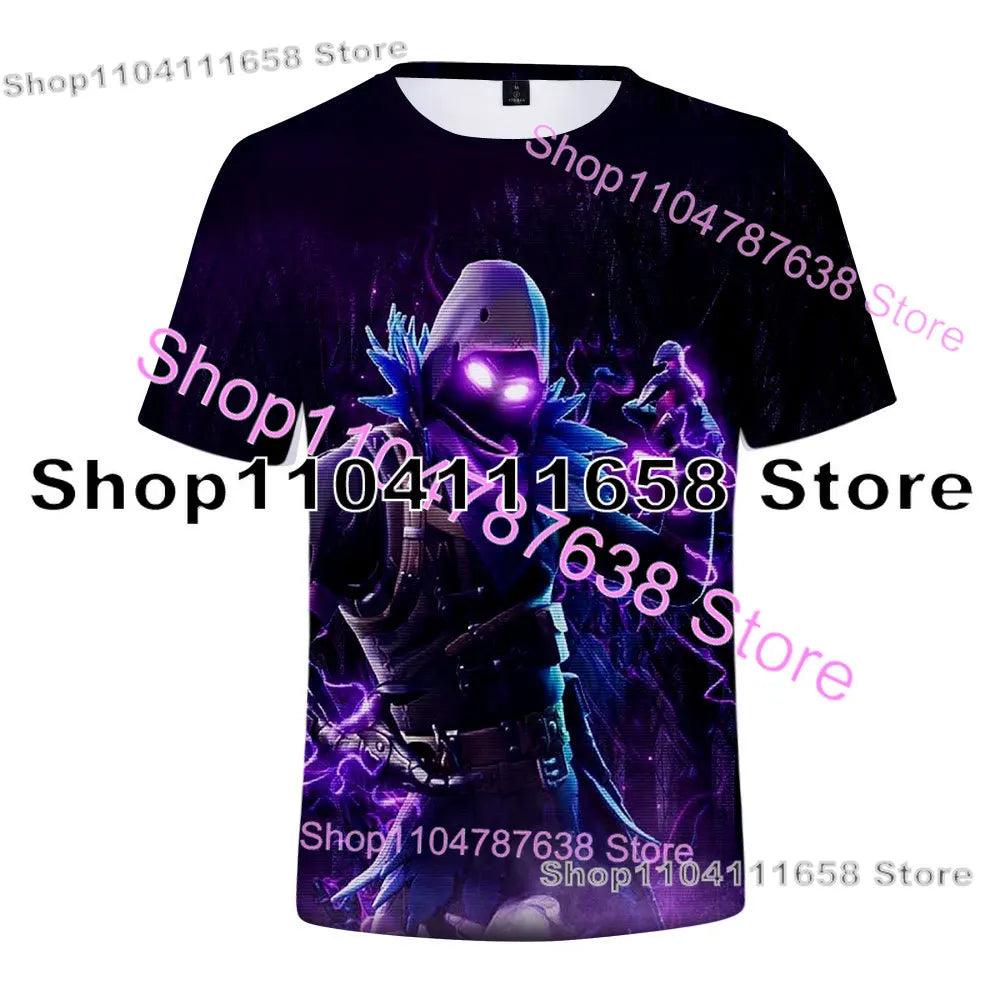 Summer T-shirt Raven Ultima Knight F-Fortnite T Shirt 3D Print Banana Peely Men's Tee Battle Royale Game Tops Birthday Gifts