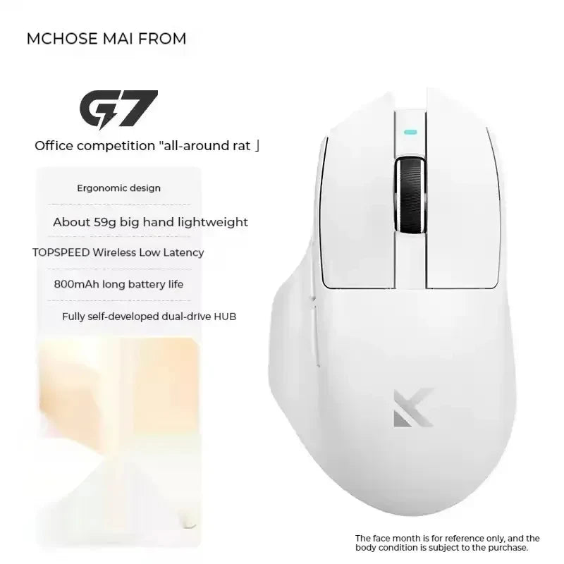 NAUJA G7 PRO žaidimų pelė, trijų režimų belaidė „Bluetooth“ ergonomiška lengva pelė, pritaikytas PC biuro ir žaidėjų aksesuaras