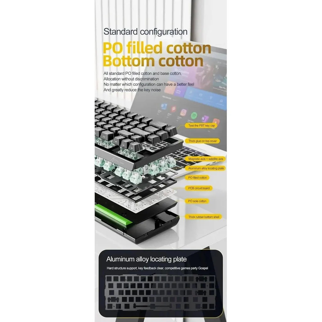 Attack Shark X68 HE Gaming Keyboard Magnetic Mechanical Wired for Pro Gaming 0.01mm Rapid Trigger 8000Hz 128K Rate
