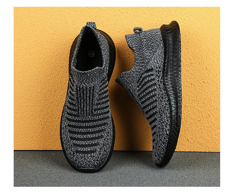 Buty męskie Oddychające męskie trampki Wygodne buty do biegania Tenisowe buty outdoorowe Buty wsuwane do chodzenia Buty do joggingu typu skarpeta
