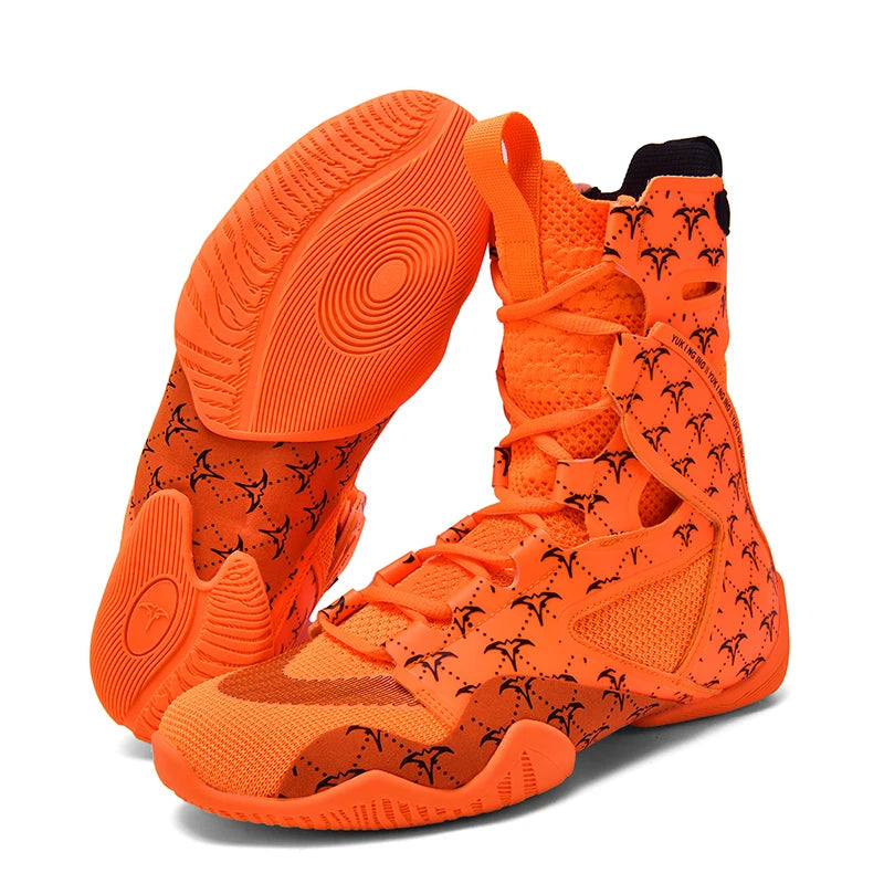 Super Cool Men Wrestling Shoe High Top Men Fighting Shoe Professional Man Boxing Boots Indoor Men Wrestling Sneakers Man