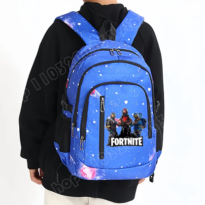 Fortnite Starry Sky Backpack Large Capacity Waterproof Laptop Bag Game Character Print Student Pack Boy Girl Back to School Bag