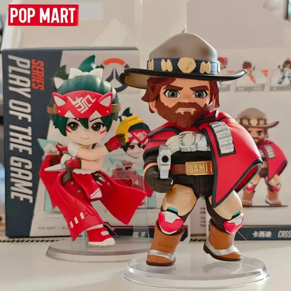 POP MART Genuína Overwatch Play Of The Game Series Blind Box — Figuras colecionáveis em PVC, ornamentos de secretária e modelos de brinquedo para fãs