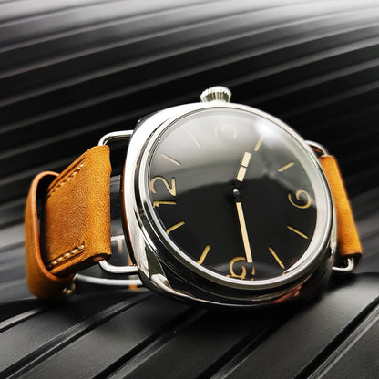 45mm Men's Vintage Pilot ST3600-1 Hand-Wound Mechanical Movement Luminous Sterile Dial Green Strap Men's Watch