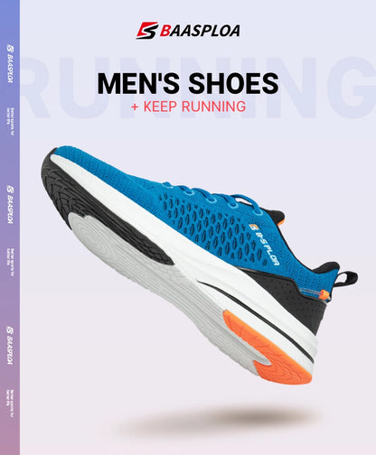 Baasploa Men Running Shoes New Breathable Mesh Sport Sneakers Plus Size 41-48 Male Classic Casual shoes Non-slip Outdoor Comfort