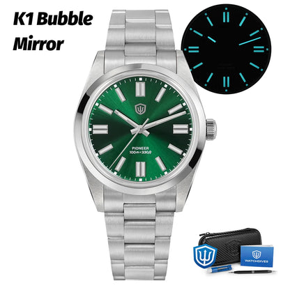 Watchdives WD1016 V3 36Mm Vintage Watch VH31 Sweep Quartz Watches Man Enamel Blue K1 Bubble Mirror Sapphire Lumes 10Atm Relojes