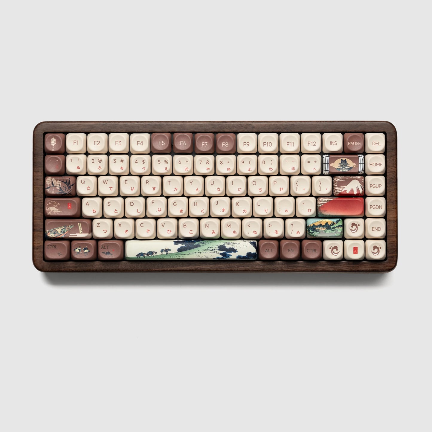 Teclado Gaming Mecânico em Madeira Womier WD75 QMK/VIA 8000mAh Tri-Mode Sem Fios, Personalizável, RGB e Hot Swappable