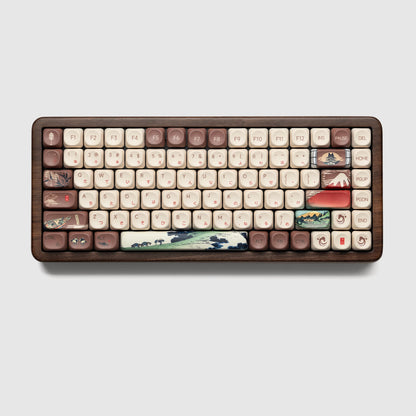 Teclado Gaming Mecânico em Madeira Womier WD75 QMK/VIA 8000mAh Tri-Mode Sem Fios, Personalizável, RGB e Hot Swappable