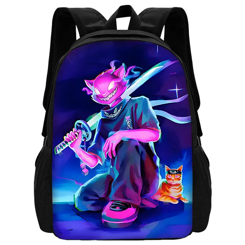 Mochila Escolar Infantil Hot Game com Lancheiras, Design-F-FortniteS, Estojos para Lápis, Mochilas Escolares para Rapazes e Raparigas, Melhor Presente