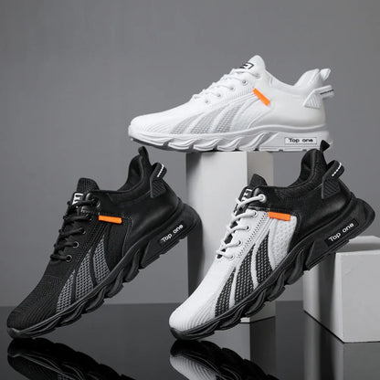 Modieuze herensneakers, casual schoenen van mesh, herenschoenen met veters, lichtgewicht gevulkaniseerde schoenen, wandelsneakers, Zapatillas Hombre