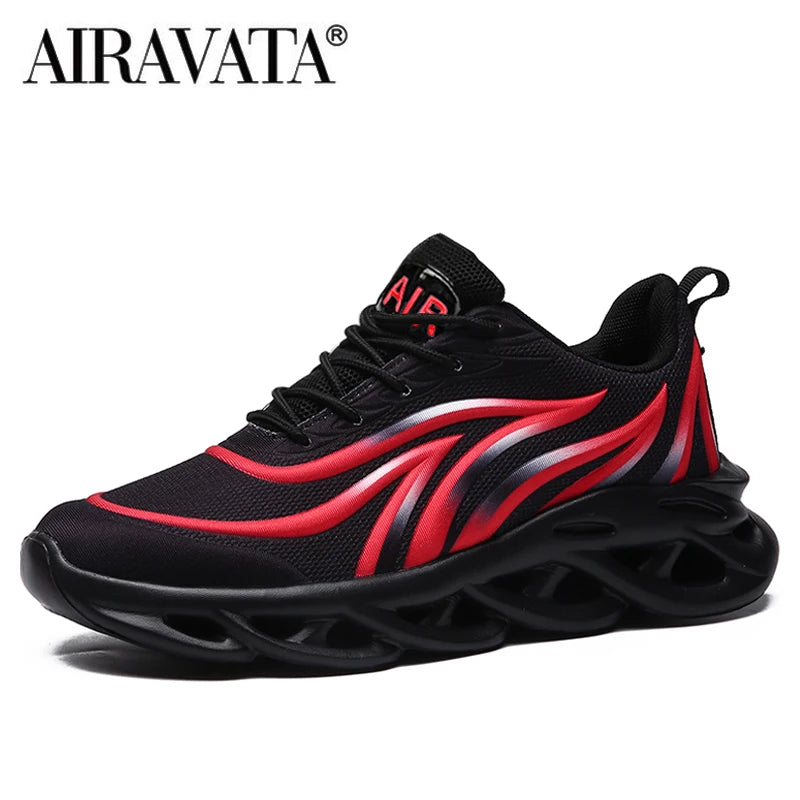 Baskets imprimées « Flame » pour homme, chaussures de sport Flying Weave, chaussures de course confortables, chaussures de sport pour homme pour l'extérieur