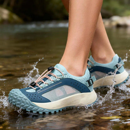 CAMSSOO hiking shoes men summer breathable non-slip running shoes travel outdoor sports cushioning casual boots off-road shoes