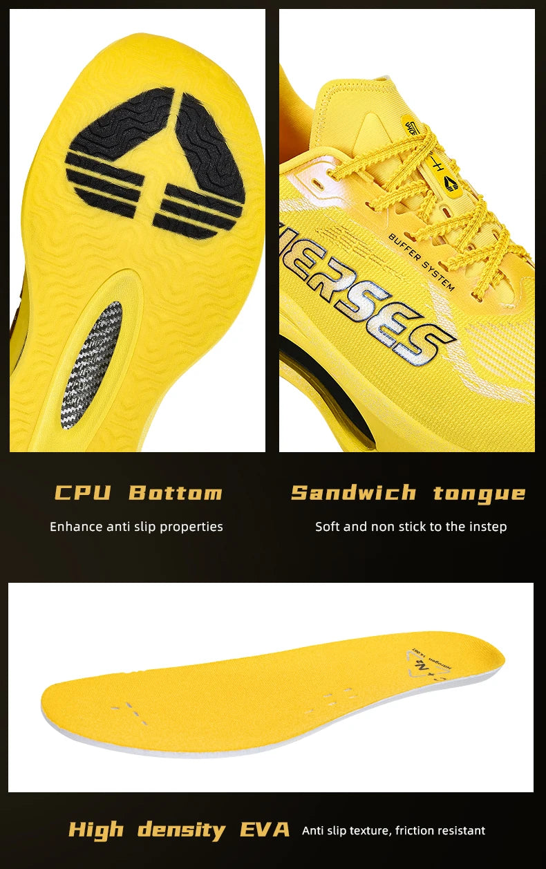 CIERSES Men's Carbon Plate Running Shoes Nitrogen Air Cushion Shock Absorption Stable Training Sports Shoes