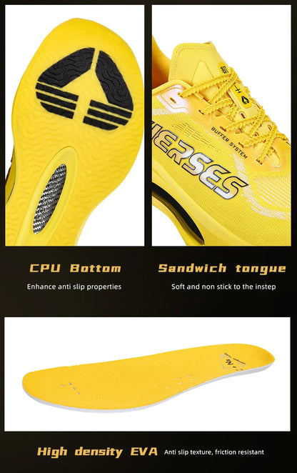 CIERSES Men's Carbon Plate Running Shoes Nitrogen Air Cushion Shock Absorption Stable Training Sports Shoes