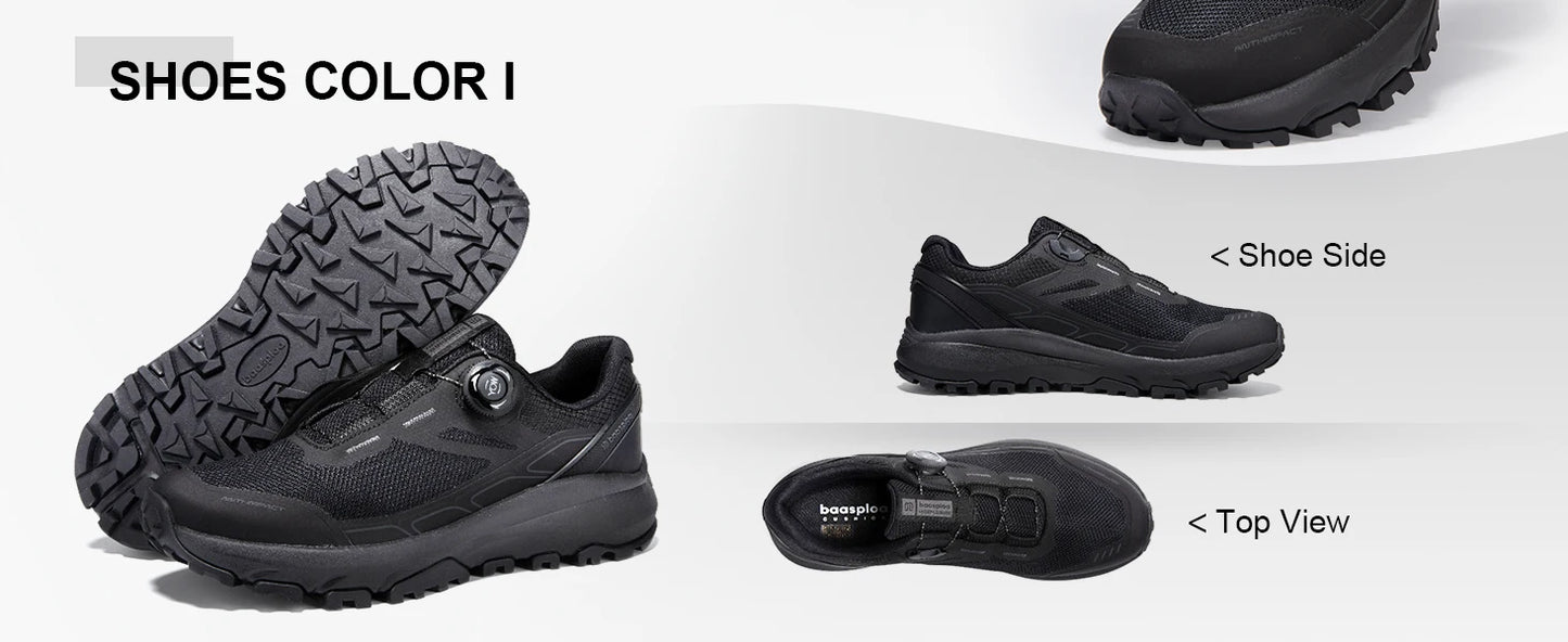 Baasploa Men Hiking Sneakers Brand High Quality Trekking Climbing Shoes Male Rotating Button Luxury Designer Outdoor Sneakers