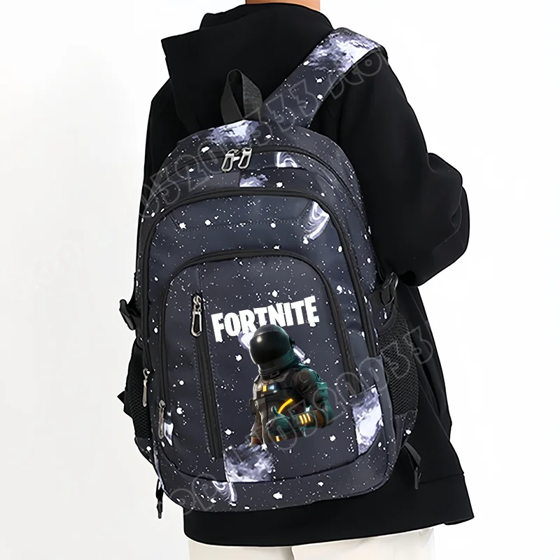 Fortnite Starry Sky Backpack Large Capacity Waterproof Laptop Bag Game Character Print Student Pack Boy Girl Back to School Bag