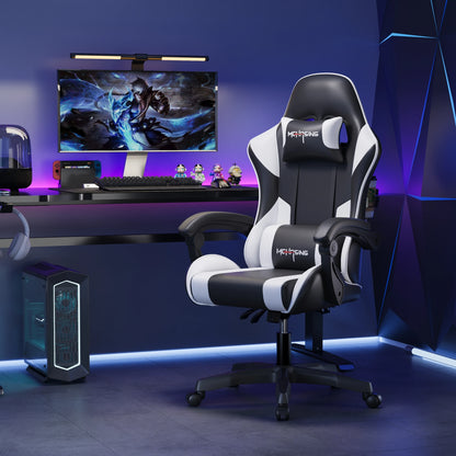 Cadeira Gaming Ergonómica de Design Moderno Giratória para Escritório e Casa, Cadeira E-sport com Rodas, Estilo Rotativo, para Computador
