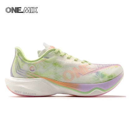 ONEMIX New Nylon Carbon Board Marathon Running Racing Shoes Shock-relief Professional Stable Support Ultra-light Rebound Sneaker