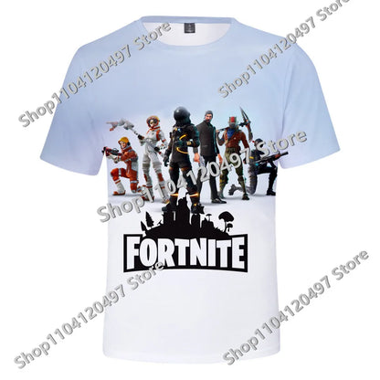Japanese Anime Fortnite Summer T-shirt for Men Women Battle Royale Short-Sleeved Casual Comfortable Loose Harajuku Streetwear