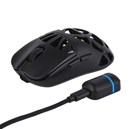 Rato Gaming Sem Fios EPOMAKER Carbon X com Fio/2.4G/BT, 400 a 30,000 DPI Ajustáveis, Sensor PAW3950, para PC/Mac/Linux