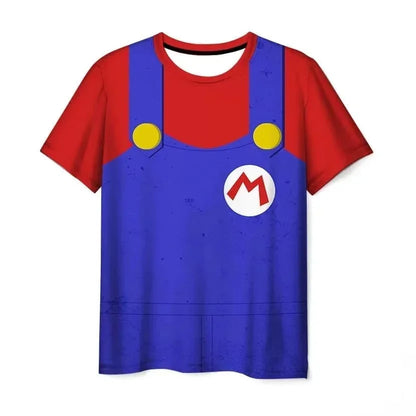 Super Mario Bros 3D Print T-shirt  Adults Children/Youth Mario Peach Sonic Game Cartoon Short Sleeve Tee Streetwear Casual Tops