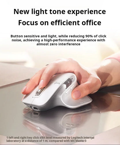 Logitech MX Master 3S Rato Bluetooth Sem Fios para Escritório Profissional Softtone Rato Ergonómico para Escritório Profissional