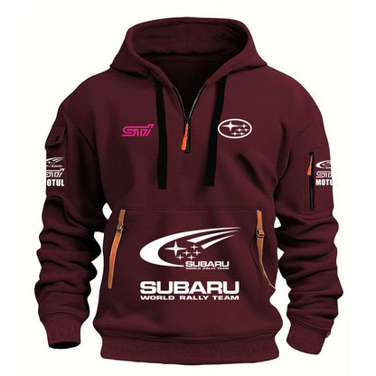 2026 New SUBARU Racing European Size Autumn/Winter Men's Hooded Kangaroo Pocket Hooded Sports Fleece Hoodie Top Coat, Produit gaming premium Fraquane
