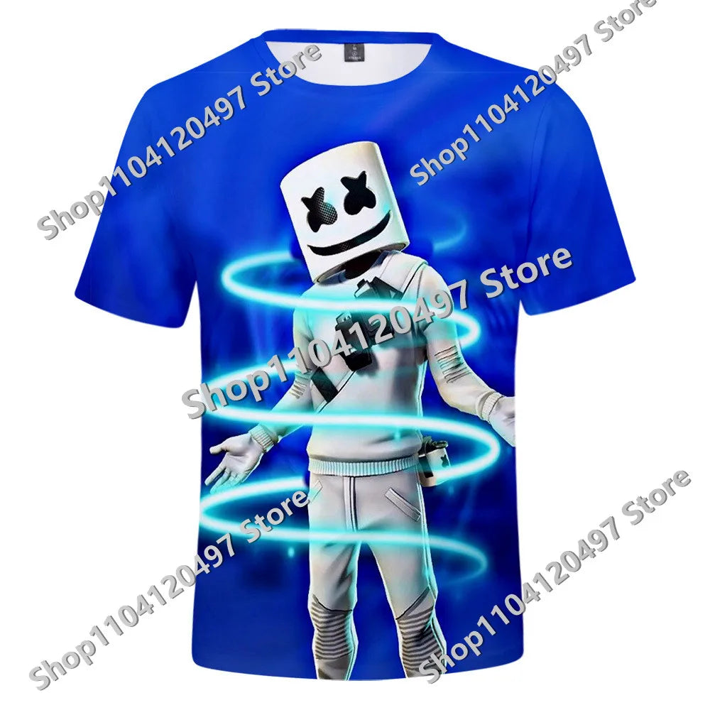 Fortnites Theme Birthday Number T-Shirt Summer Child White Clothes Cartoon Hot Game Short Sleeve Tees Casual Tops Funny Gifts