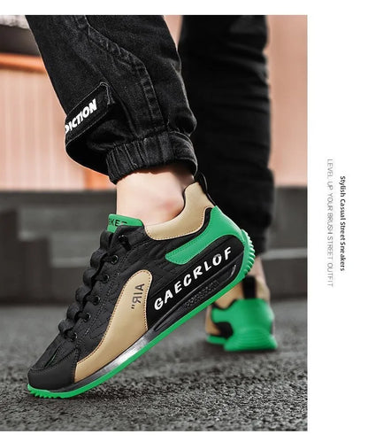 Men's Casual Sports Shoes Breathable Comfortable Flat Heel Low Cut Lace up Leather Upgraded Version of the Classic AGAM Shoe