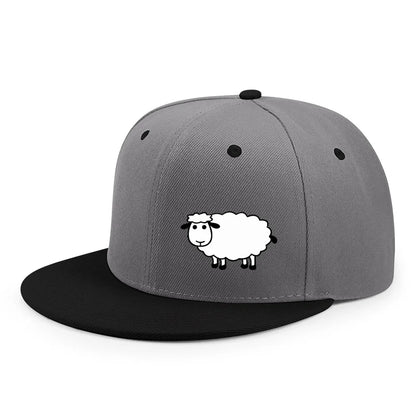 Casquette de baseball unisexe ajustable - Casquette de style urbain à visière plate avec motif de mouton : un accessoire décontracté, polyvalent et personnalisable
