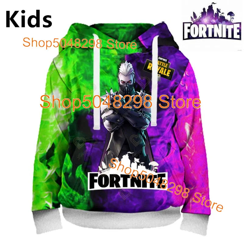Sweatshirt com Estampado de Herói Fortnite, Jogo Popular, para Rapazes e Raparigas, Roupa 3D Casual, Hoodie para Crianças, Adultos, Homens e Mulheres, Pullover de Primavera e Outono