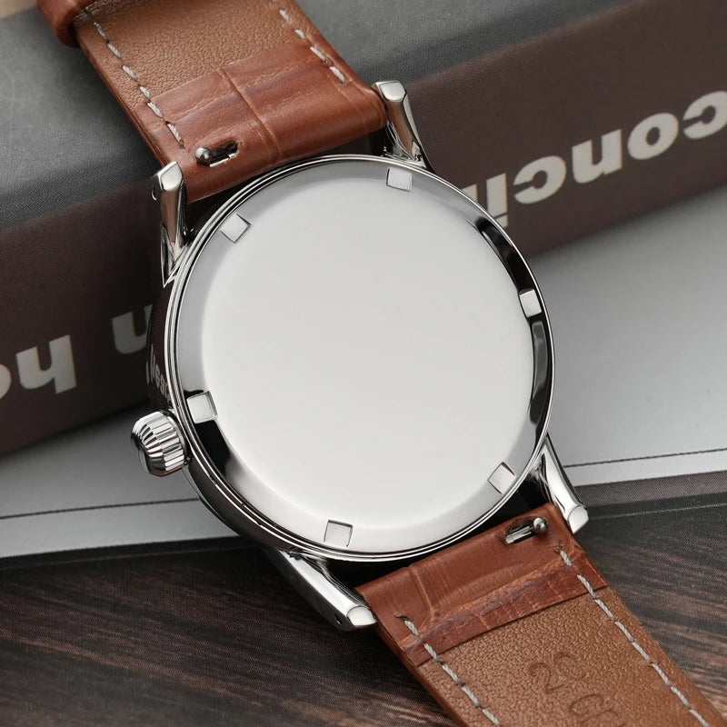 Chameri GS04 Quartz Watch VH31 Sweep Movement Business Watch Sapphire Crystal 100m Waterproof 316L Stainless Steel Vintage Watch