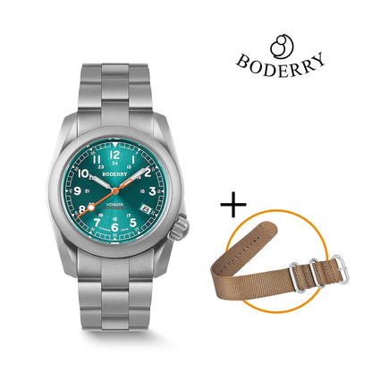 Boderry VOYAGER Field Watches Bronze Case Automatic For Seiko NH35 Watch 100M Waterproof Clock Military Vintage Wristwatch Mens