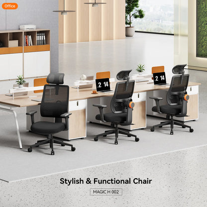 NEWTRAL Ergonomic Office Chair, Auto-Following Backrest, Adaptive Lower Back Support, Adjustable Headrest Seat Depth Computer Chair