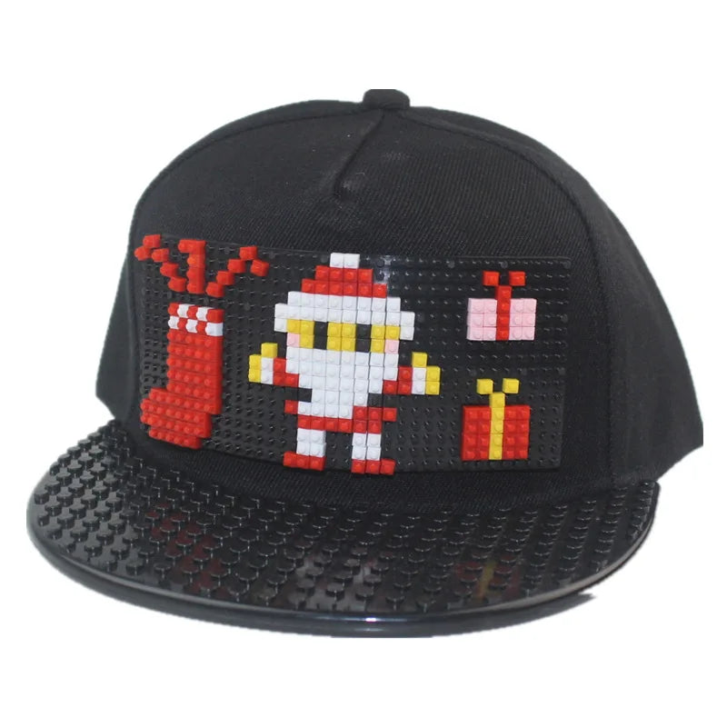 Crtani patchwork bejzbol kape, uradi-sam blokovi, snapback kape, hip hop kape za muškarce i žene, odvojivi pikseli, kape za tatu, dječje kape, kape za odrasle