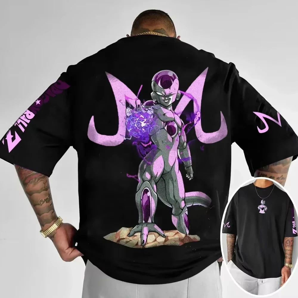 Summer 2026 Dragon Ball oversized T-shirt with power cord, Little Goku, artistic print, neutral casual Y2K
