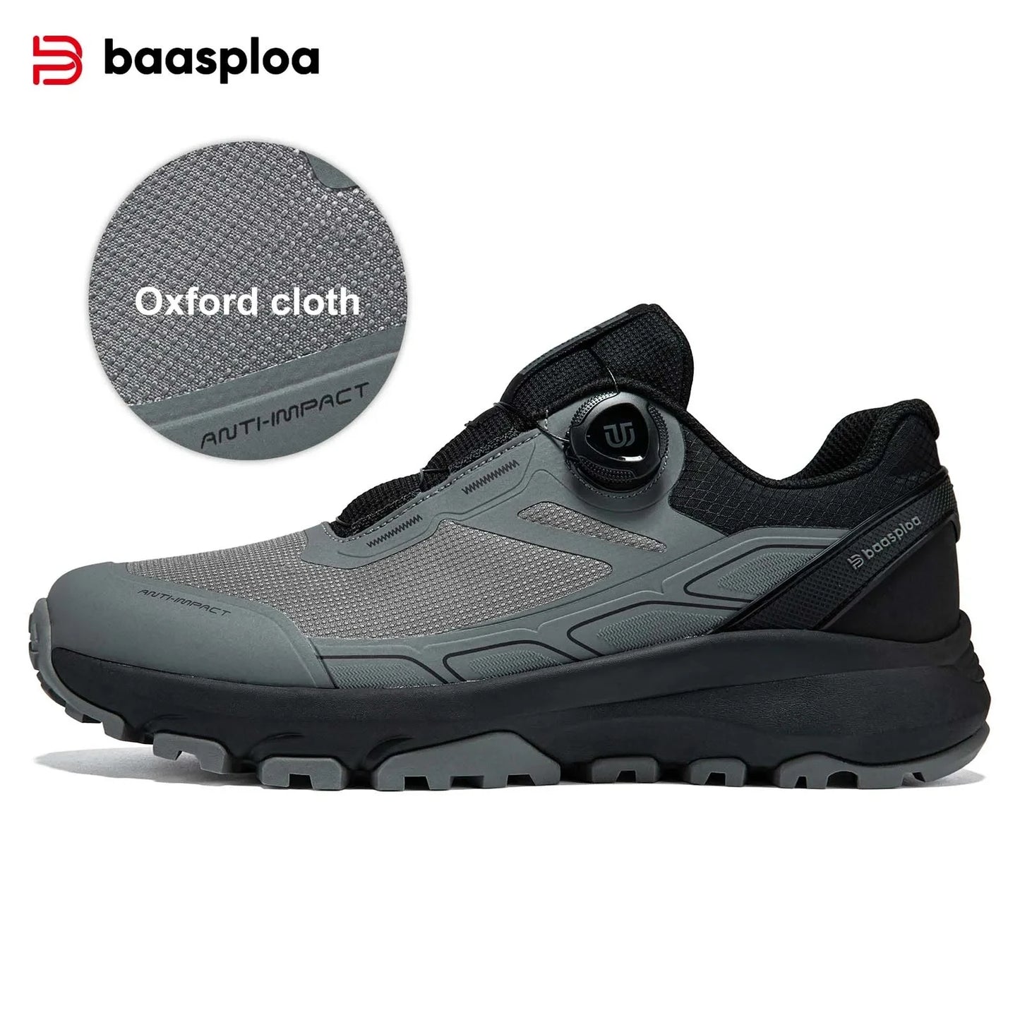 Baasploa Men Hiking Sneakers Brand High Quality Trekking Climbing Shoes Male Rotating Button Luxury Designer Outdoor Sneakers