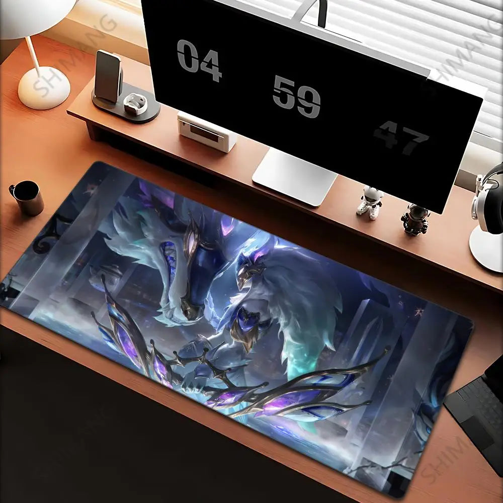 League of Legends Kindred -hiirimatto, suuri pelihiirimatto, tietokone, anime-tyttö, pöytämatto, kannettavan tietokoneen lisävarusteet, pelaaja, XXL-näppäimistömatto