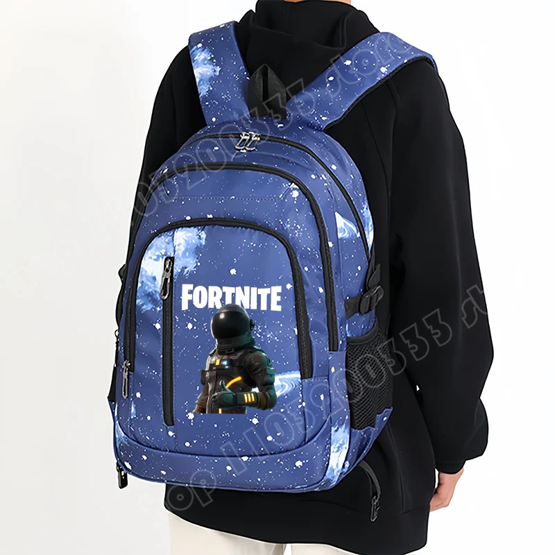 Fortnite Starry Sky Backpack Large Capacity Waterproof Laptop Bag Game Character Print Student Pack Boy Girl Back to School Bag