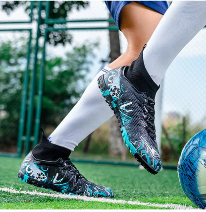 Pánské kotníkové fotbalové kopačky na umělý trávník, prodyšné protiskluzové tréninkové a zápasové tenisky pro venkovní sport, TF fotbalové boty