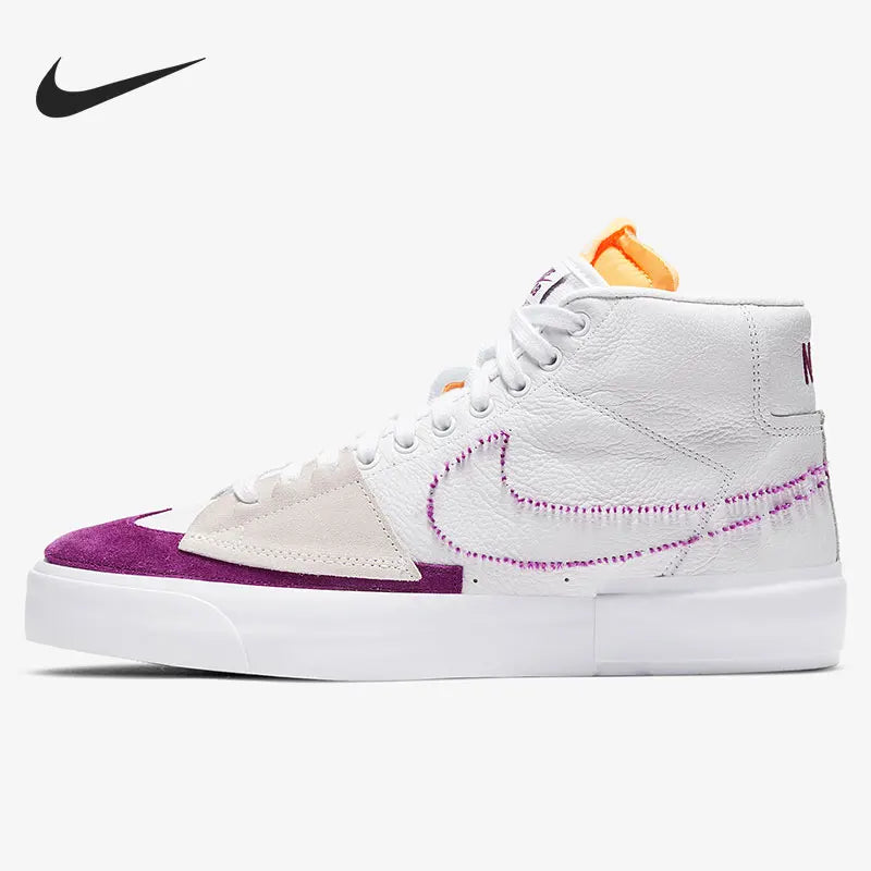 Oryginalne buty skateboardowe Nike SB BLAZER ZOOM dla mężczyzn i kobiet, o średniej wysokości cholewki, model DA2189-100