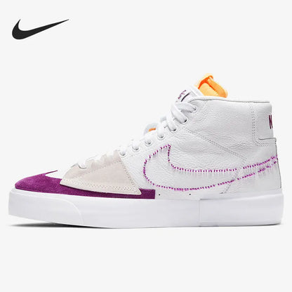 Oryginalne buty skateboardowe Nike SB BLAZER ZOOM dla mężczyzn i kobiet, o średniej wysokości cholewki, model DA2189-100