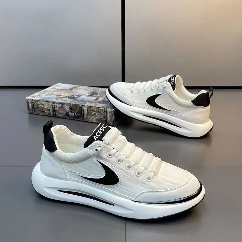 Comfortable Breathable Mesh Sports Shoes Men's Casual Style Lightweight Versatile Plain Color Spring Summer Autumn Seasonal Wear