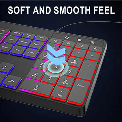 New Wired Light Backlit RGB Mute Keyboard Desktop Notebook Home Business For Office Ultra Thin USB office home
