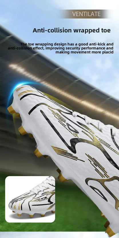 New Men's Football Boots TF Sport Training Soccer Shoes Soft Ultralight Breathable Professional Sneakers Unisex Grass Cleats Match