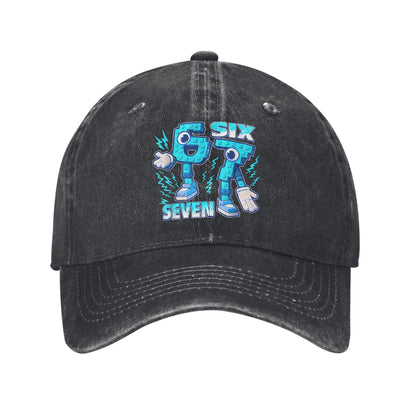 Funny Meme 67 Six Seven 6 7 Italian Brainrot Baseball Cap Sun Outdoor Sports Washed Trucker Hat Male Classic Design Baseball Cap