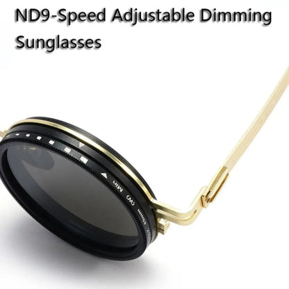 New ND2-400 Adjustable Dimming Glasses 9 Level UV400 Fishing Sunglasses With Glasse Case ND Filter Sun Glasses Driving