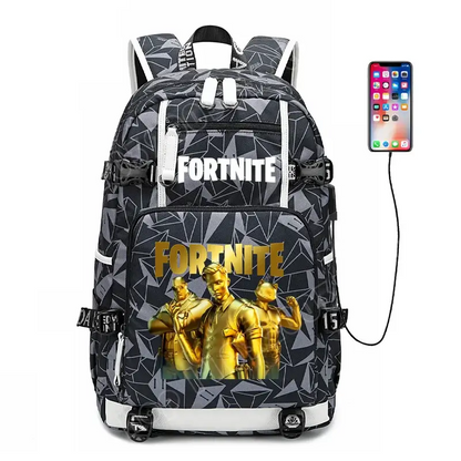 Fortnite-Print-Schülerrucksack für Jungen und Mädchen, Schulrucksack mit großem Fassungsvermögen, wasserdicht, leicht und strapazierfähig, Geburtstagsgeschenk